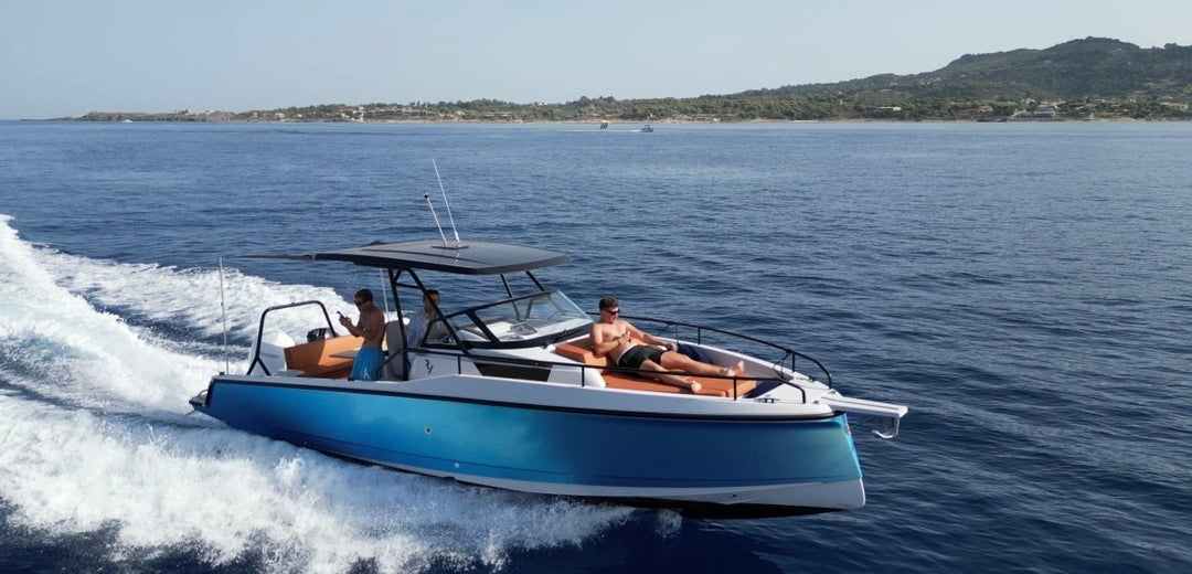 Ryck 280 "Adriana" - Pelagos Cruises - zakynthos yacht rental - private boat tours - yacht zakynthos - up side