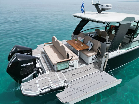 SAXDOR 320GTO "Barbara" - Pelagos Cruises - zakynthos yacht rental - private boat tours - yacht zakynthos - back